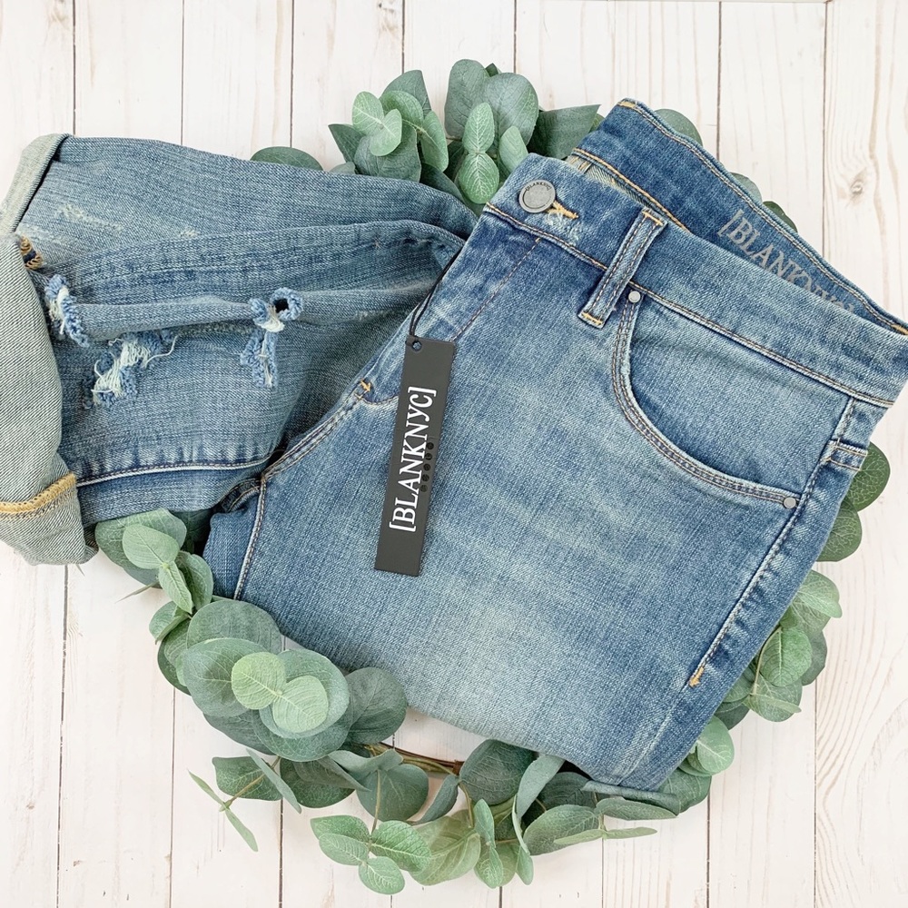 {Blank NYC} Galaxy Distressed Straight Leg Jeans